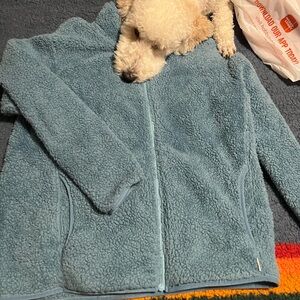🍫Eddie Bauer blue fuzzy zip up